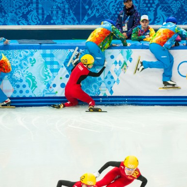 2014-02-13  OLYMPISCHE WINTERSPIELE SOTSCHI, SHORT TRACK SPEED SKATING, STURZ VON FAN KEXINS